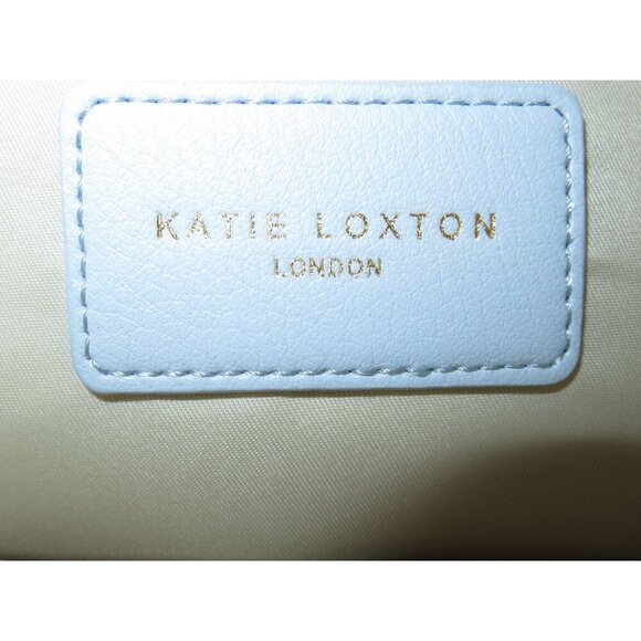 BOGO Katie Loxton Coco Woven Straw Cosmetics Clutch Hello Sunshine Pale Blue - Picture 2 of 7
